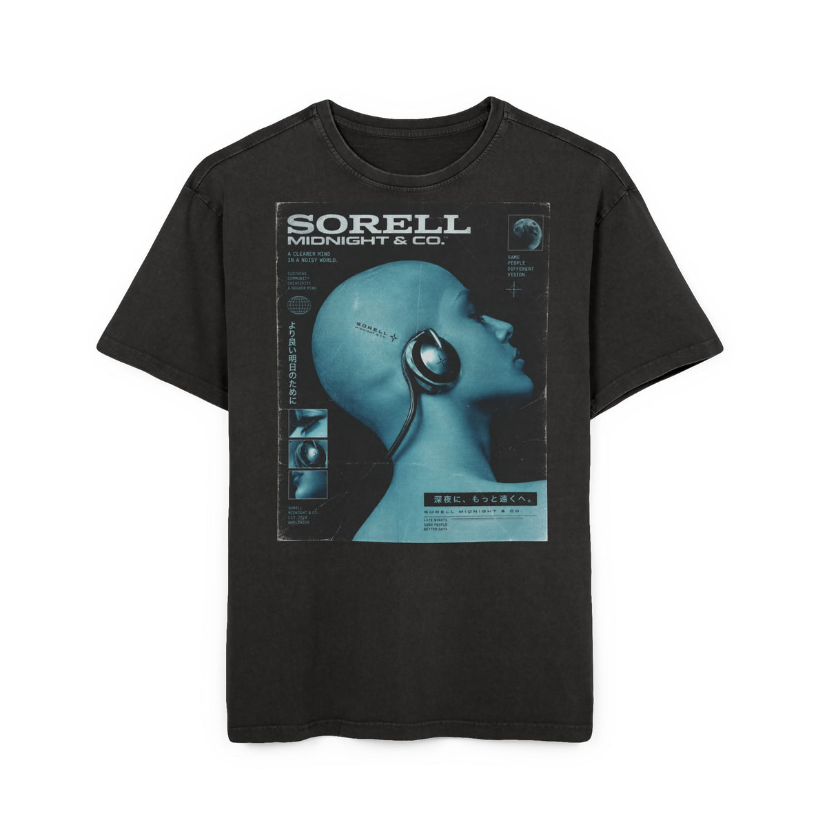 SORELL Midnight & Co. Headphones Acid Wash Tee