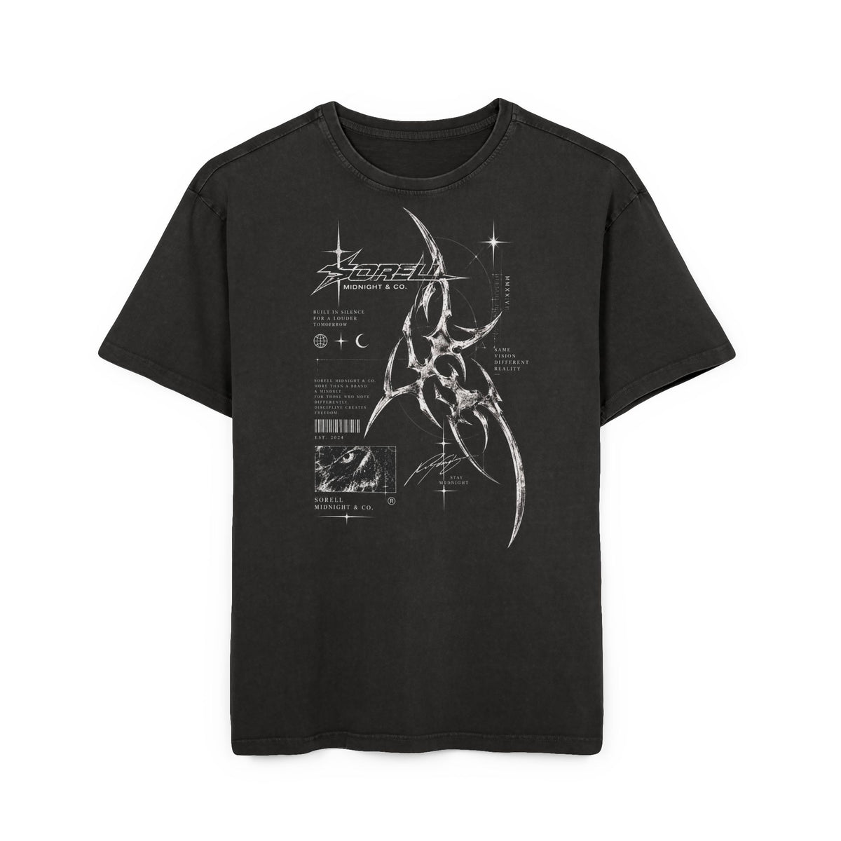 Futuristic Tribal Acid Wash Tee
